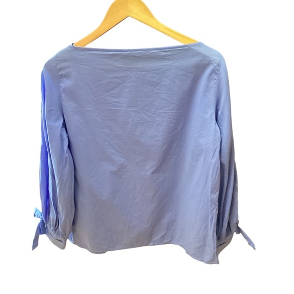 Massimo Dutti Lightweight Cotton Sleeve Tie Blouse size 8 - Picture 6 of 15